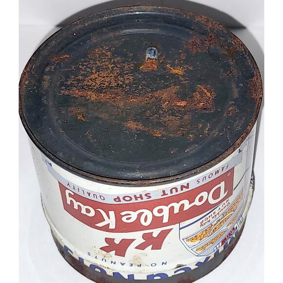 Vintage Original Double Kay Nut Shop Tin Great Graphics 3 Inch See Desc & Pic - Picture 6 of 12